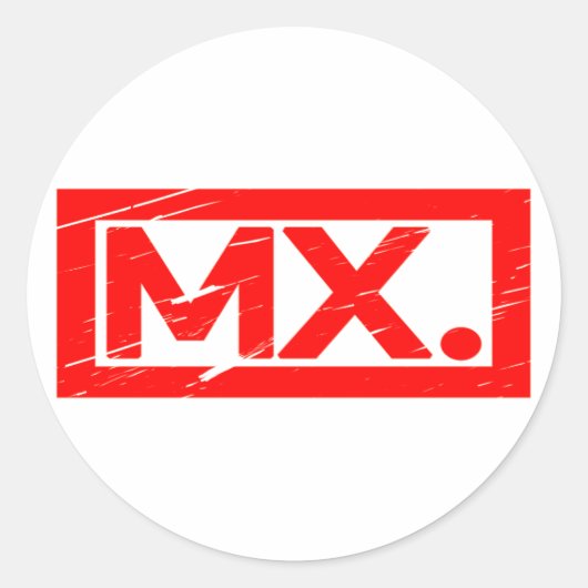 Mx. Stempel Ronde Sticker (Voorkant)