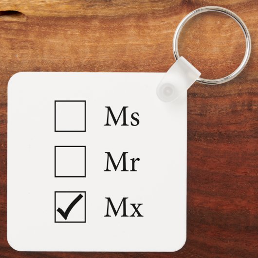 Mx Titel (drie opties) Sleutelhanger (Achterkant)