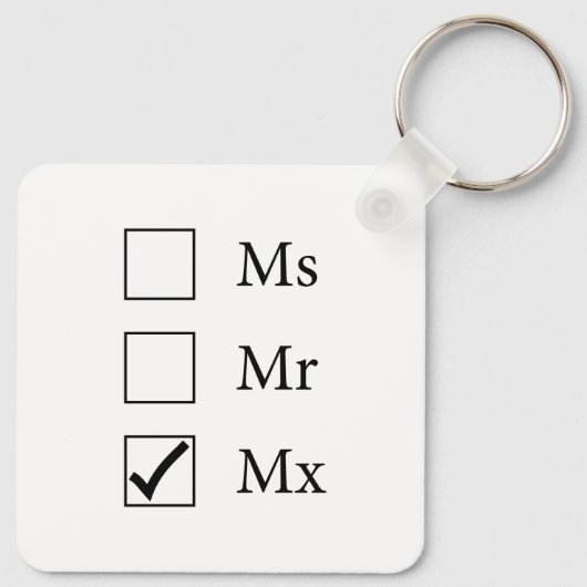 Mx Titel (drie opties) Sleutelhanger (Achterkant)