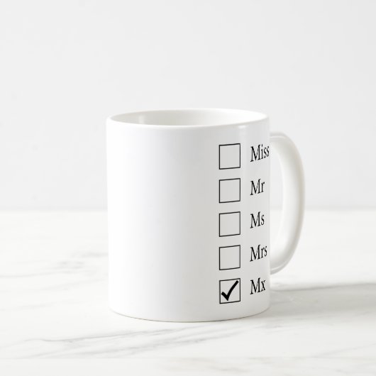 Mx Titel (vijf opties) Mok (Voorkant rechts)