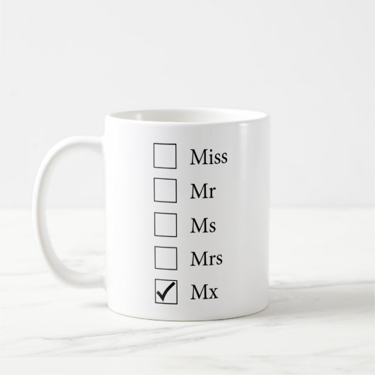 Mx Titel (vijf opties) Mok (Links)