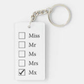 Mx Titel (vijf opties) Sleutelhanger (achterkant)
