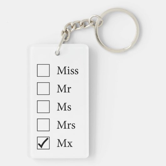Mx Titel (vijf opties) Sleutelhanger (achterkant)
