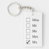 Mx Titel (vijf opties) Sleutelhanger (Voorkant)