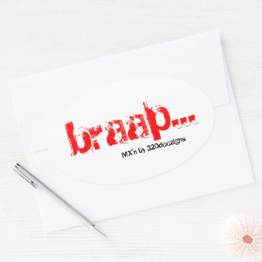 MX'n braap stickers - rood (Envelop)