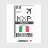 MXP Milaan-instapkaart - Italië Reizen Sticker (Vel)