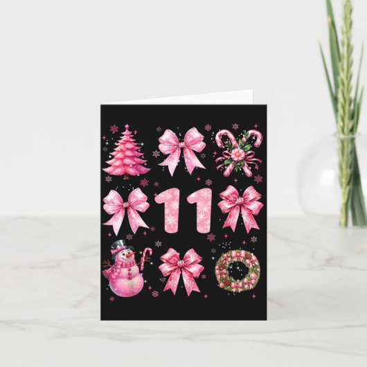 My 11th Birthday Nk Santa Coquette Snowman 11 Year Kaart (Voorkant)