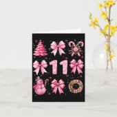 My 11th Birthday Nk Santa Coquette Snowman 11 Year Kaart (Gele Bloem)