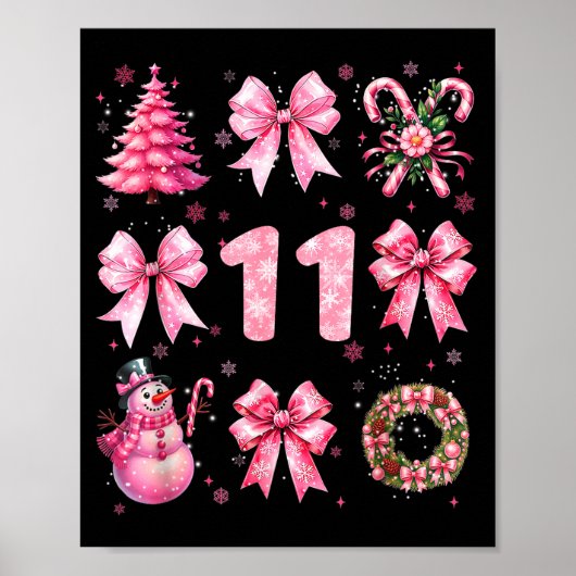 My 11th Birthday Nk Santa Coquette Snowman 11 Year Poster (Voorkant)