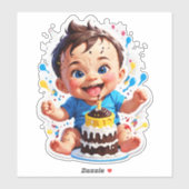 My 1st Cake Smash – Sweet Mess, Big Smiles Sticker (Vel)