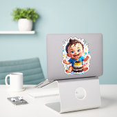My 1st Cake Smash – Sweet Mess, Big Smiles Sticker (Laptop op bureau)