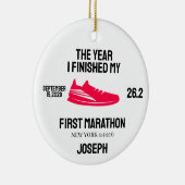 My 1st Marathon Runner First Marathoner Running Keramisch Ornament (Rechts)