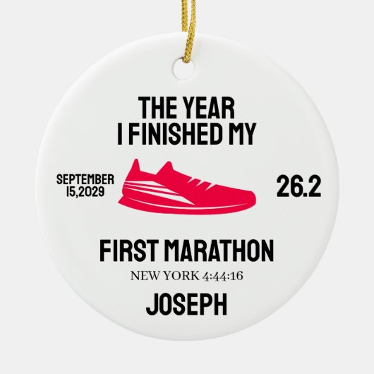 My 1st Marathon Runner First Marathoner Running Keramisch Ornament (Voorkant)