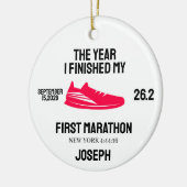 My 1st Marathon Runner First Marathoner Running Keramisch Ornament (Links)