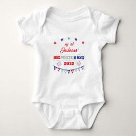 My 1st Red white and BBQ 4th july fireworks Romper