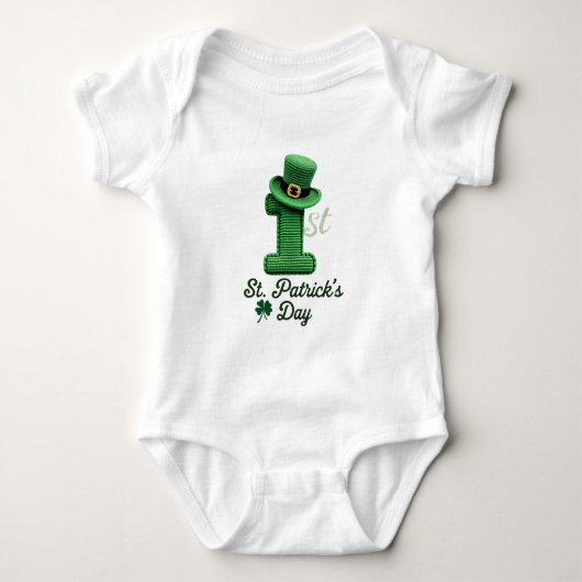 My 1st St. Patrick's Day Baby Jersey Bodysuit (Voorkant)
