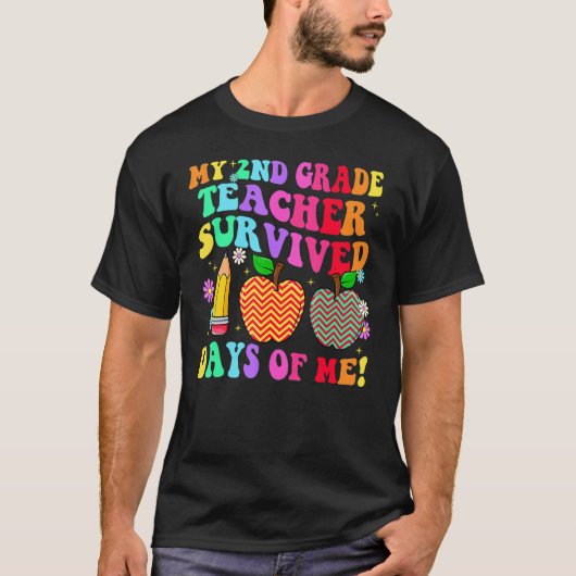 My 2nd Grade Teacher Survived 100 Days Of Me Groov T-shirt (Voorkant)