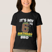 My 6th Birthday Bro Video Game Pixel  Tri-Blend Shirt (Voorkant)