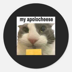 My Apolocheese Funny Cat Meme Brainrot Gen Z Humor Ronde Sticker