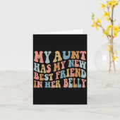 My Aunt Has My New Friend In Her Belly Funny Mom C Kaart (Gele Bloem)