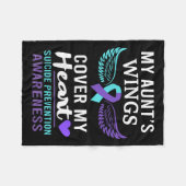 My Aunt's Wings Cover Heart Suicide Awareness Ribb Fleece Deken (Voorkant (Horizontaal))