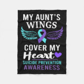 My Aunt's Wings Cover Heart Suicide Awareness Ribb Fleece Deken (Voorkant)