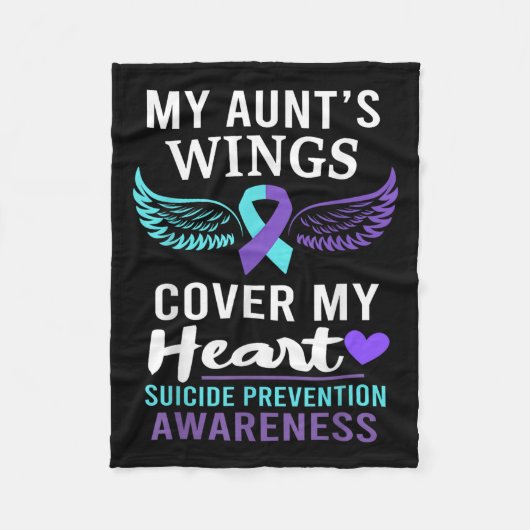 My Aunt's Wings Cover Heart Suicide Awareness Ribb Fleece Deken (Voorkant)