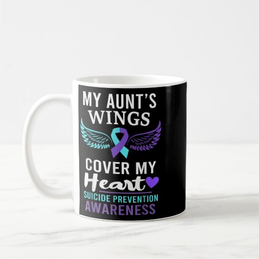 My Aunt's Wings Cover Heart Suicide Awareness Ribb Koffiemok (Links)