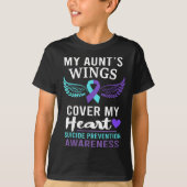 My Aunt's Wings Cover Heart Suicide Awareness Ribb T-shirt (Voorkant)