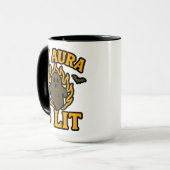 MY AURA IS LIT – Grappige Halloween Ghost Mok (Voorkant links)