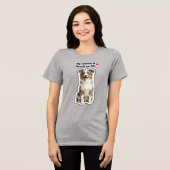 My Aussie Is Stuck On Me Cute Dog Lover Tri-Blend Shirt (Voorkant volledig)