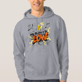 "My Battery Is LOW" Graffiti Crackle Text Graphic Hoodie (Voorkant)