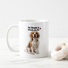My Beagle Is Stuck On Me Cute Dog Lover Koffiemok