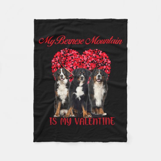 My Bernese Mountain Is My Valentine Dog Lover Vale Fleece Deken (Voorkant)
