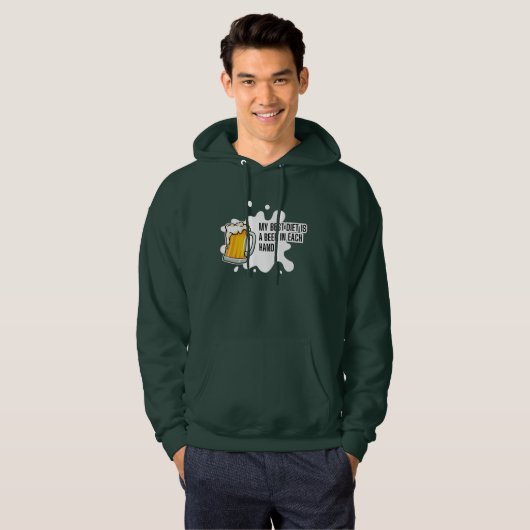 My Best Diet Is A Beer – Funny Drinking Gift Hoodie (Voorkant volledig)