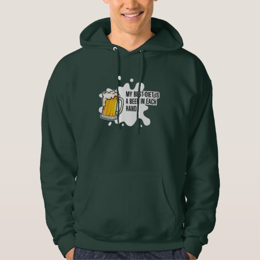 My Best Diet Is A Beer – Funny Drinking Gift Hoodie (Voorkant)