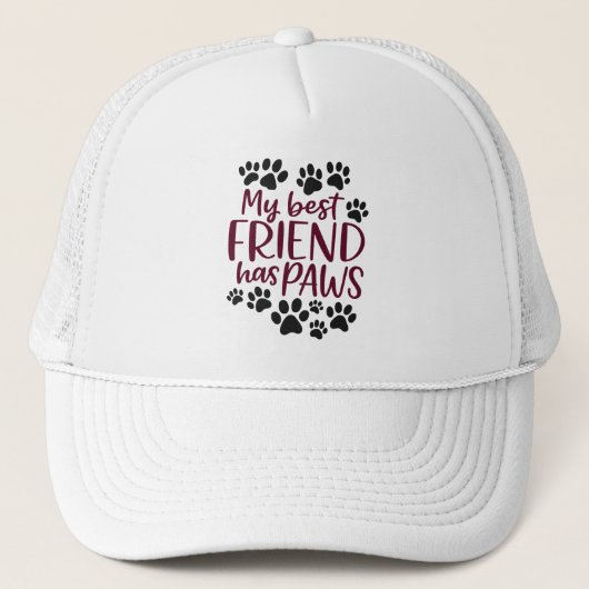 My Best Friend Has Paws Hat Trucker Pet (Voorkant)