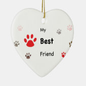 My Best Friend Paw Prints Pet Name Keramisch Ornament (Rechts)