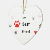 My Best Friend Paw Prints Pet Name Keramisch Ornament (Links)