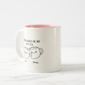 "My Best-Tea" Cute Personalized Best Friend Mug Tweekleurige Koffiemok (Voorkant links)