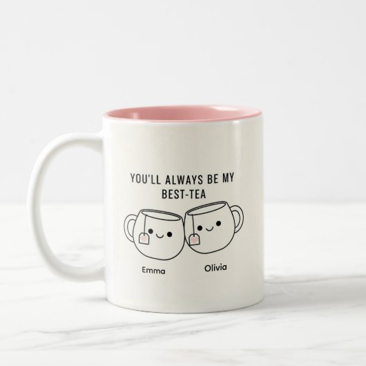 "My Best-Tea" Cute Personalized Best Friend Mug Tweekleurige Koffiemok (Links)
