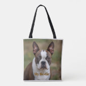  "My Bestie" Boston Terrier gepersonaliseerd Tote Bag (Achterkant)