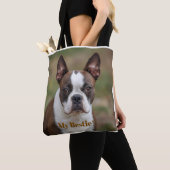  "My Bestie" Boston Terrier gepersonaliseerd Tote Bag (Dichtbij)