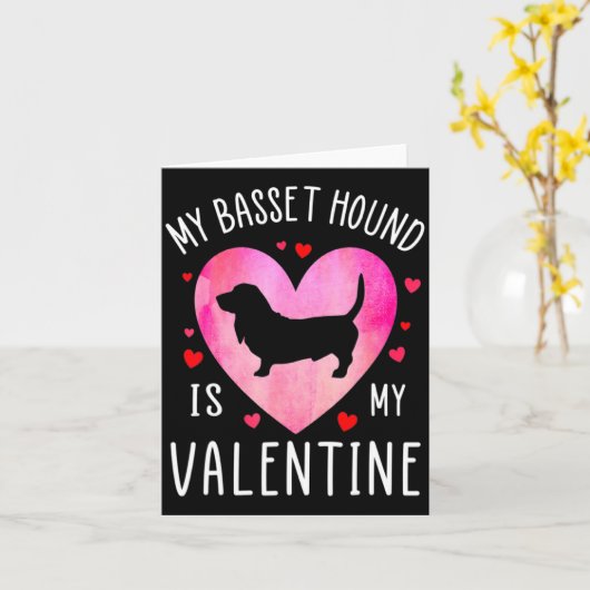My Bet Hound Is My Valentine Dog Lover Valentin _1 Kaart (Gele Bloem)
