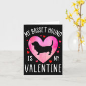My Bet Hound Is My Valentine Dog Lover Valentin  Kaart (Gele Bloem)