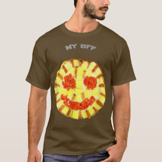 My Bff Smiling Pizza Yummy Funny Food Humor 2402 T-shirt