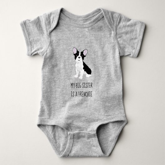 My Big Sister is een Franse Onsie - Grijs/Grijs Romper (Voorkant)