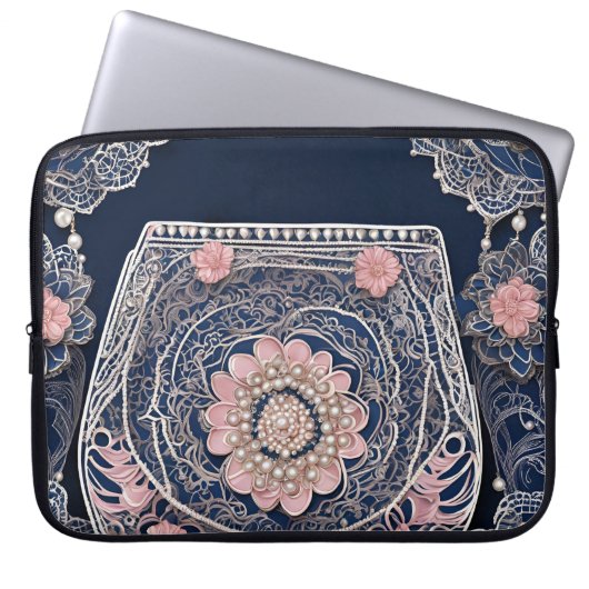 My Blue Purse AI-kunst Laptop Sleeve (Voorkant)