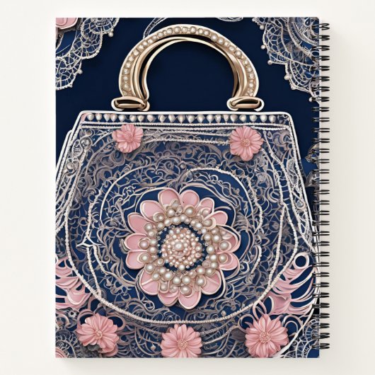 My Blue Purse AI-kunst Notitieboek (Achterkant)