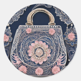 My Blue Purse AI-kunst Ronde Sticker